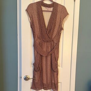 Calypso St. Barth Brown Geometric Midi Dress